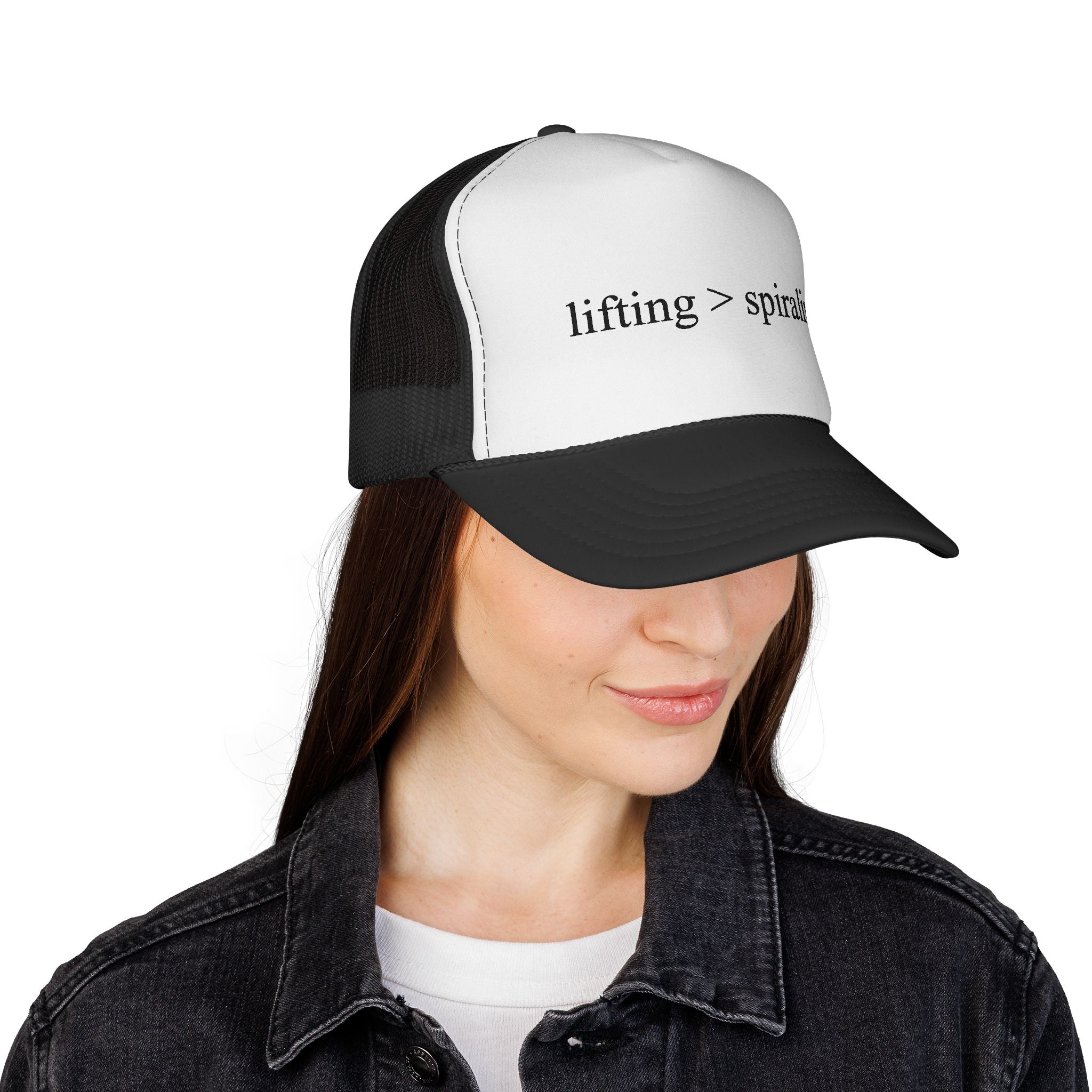 lifting > spiraling trucker hat